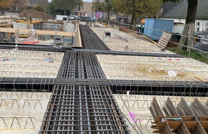 Betonwerk parkeerkelder appartementen Hof van Huesse